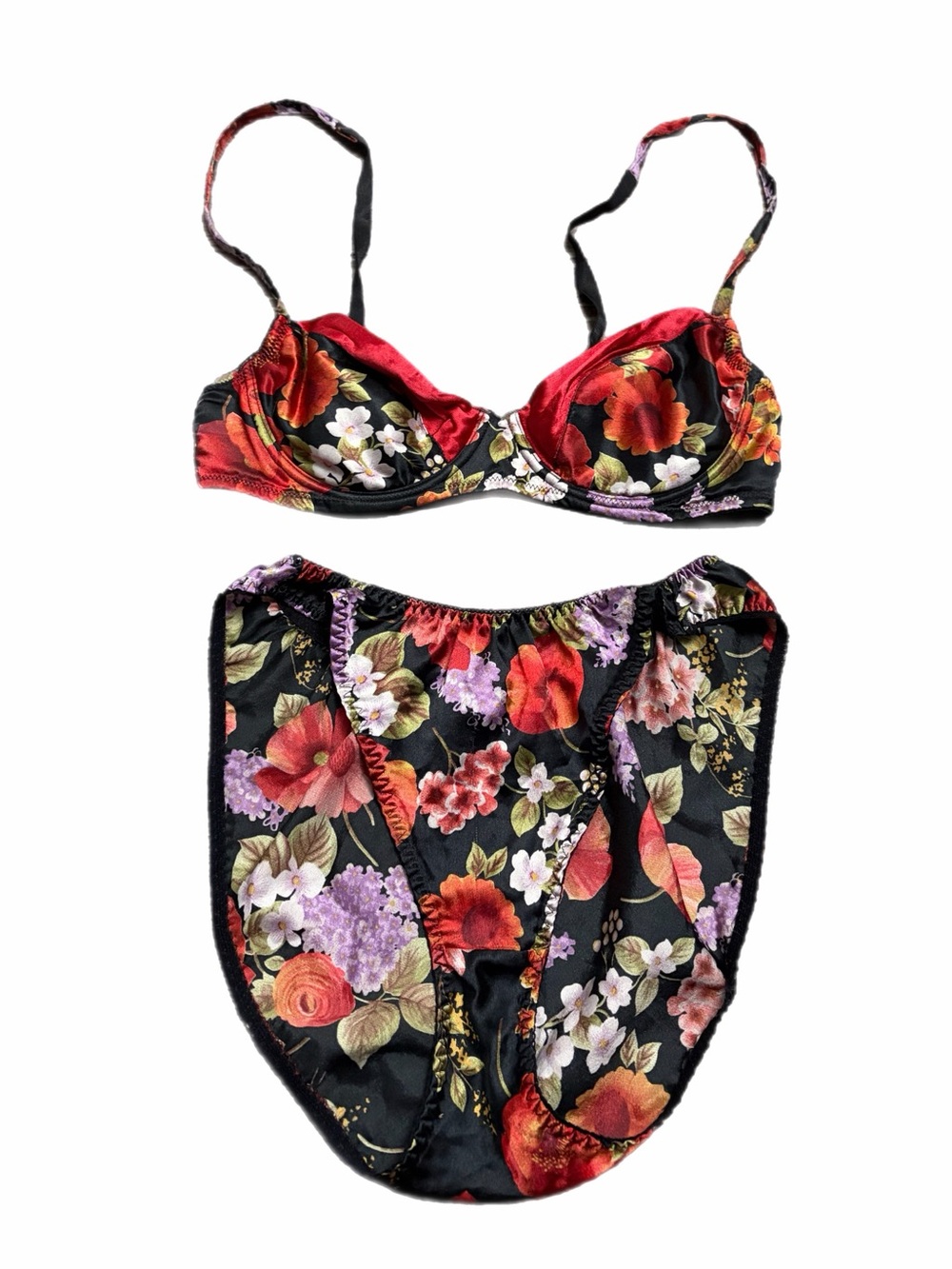 70s/80s European Vintage Triumph Romantic Floral Lingerie Set 34B/S-M